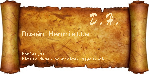 Dusán Henrietta névjegykártya