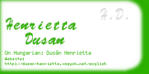 henrietta dusan business card
